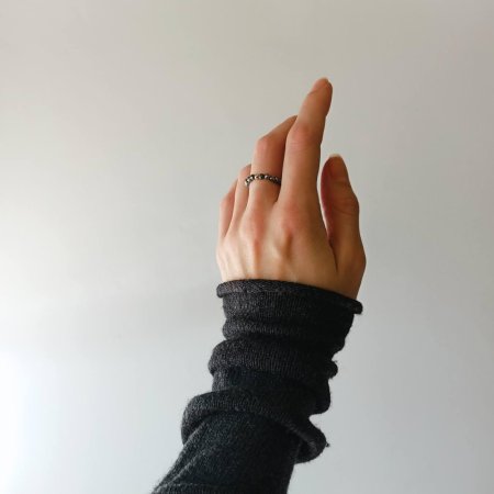 Кільце з натурального Терагерца+намистина кольору золото гіпоалергенний сплав d-3мм 15-18р-р на резинці