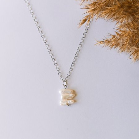 Кулон Перл барочний (крихта) на ланцюжку Xuping Jewelry родій, d-30мм + - L-44см