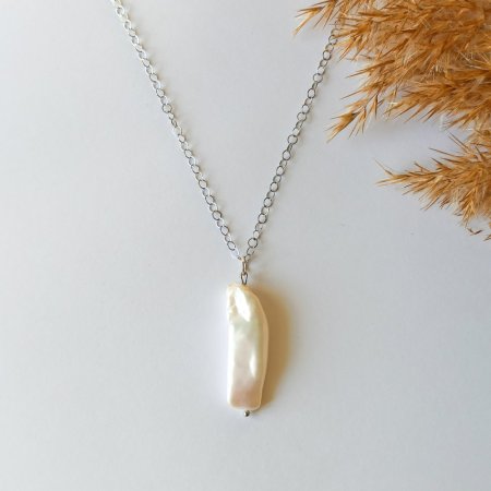 Кулон Перл барочний (прямокутник) на ланцюжку Xuping Jewelry родій, d-30мм + - L-44см